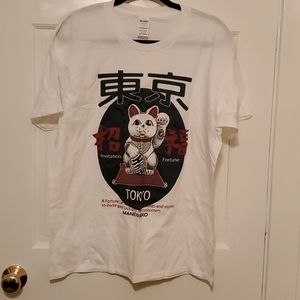 Mens T-shirt with Tokyo cat